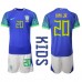 Brasilien Vinicius Junior #20 Barnkläder Borta matchtröja till baby VM 2022 Kortärmad (+ Korta byxor) Billigt